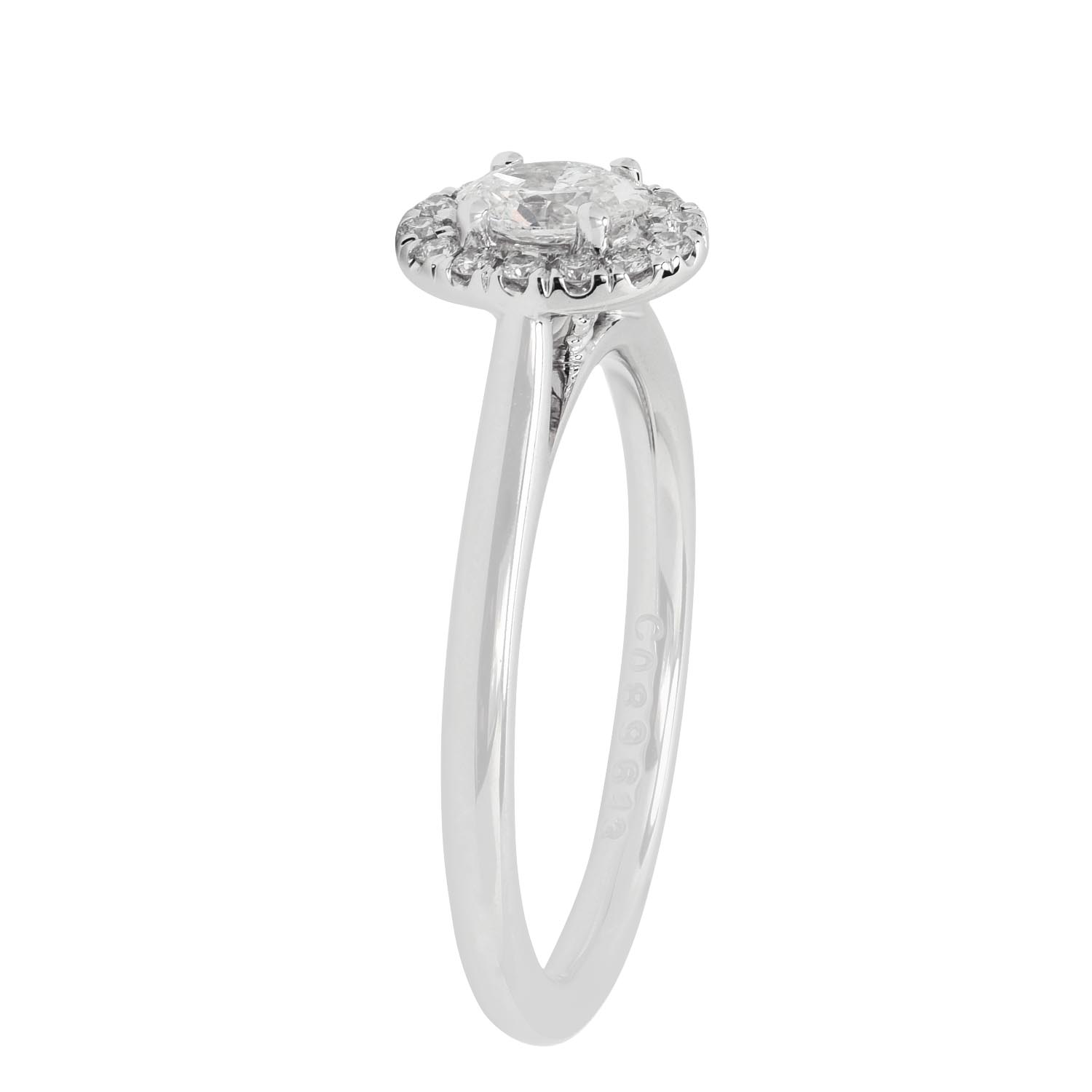 Martin Flyer Oval Diamond Halo Engagement Ring in 14kt White Gold (3/8ct tw)