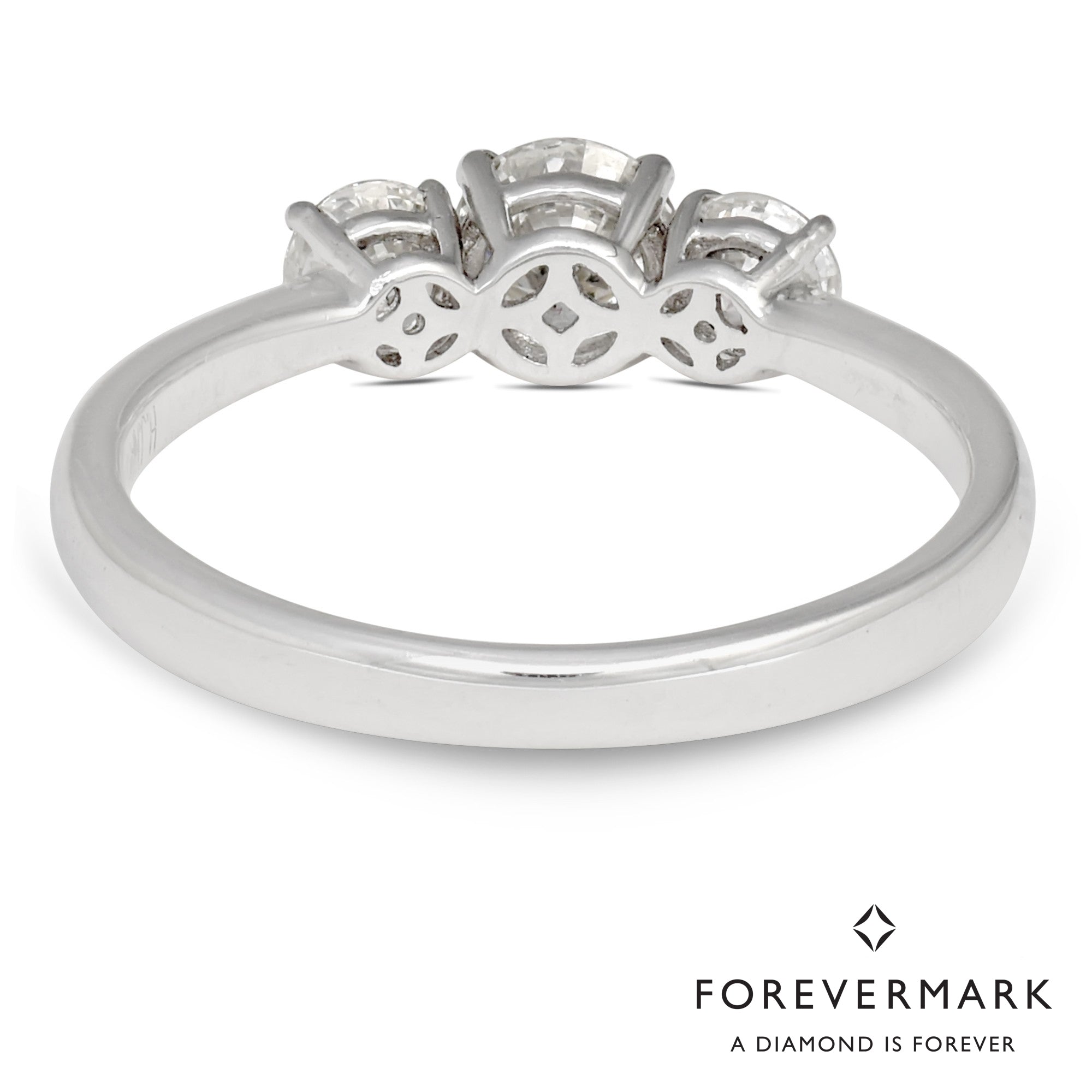 De Beers Forevermark Diamond Three Stone Engagement Ring in 18kt White Gold (7/8ct tw)