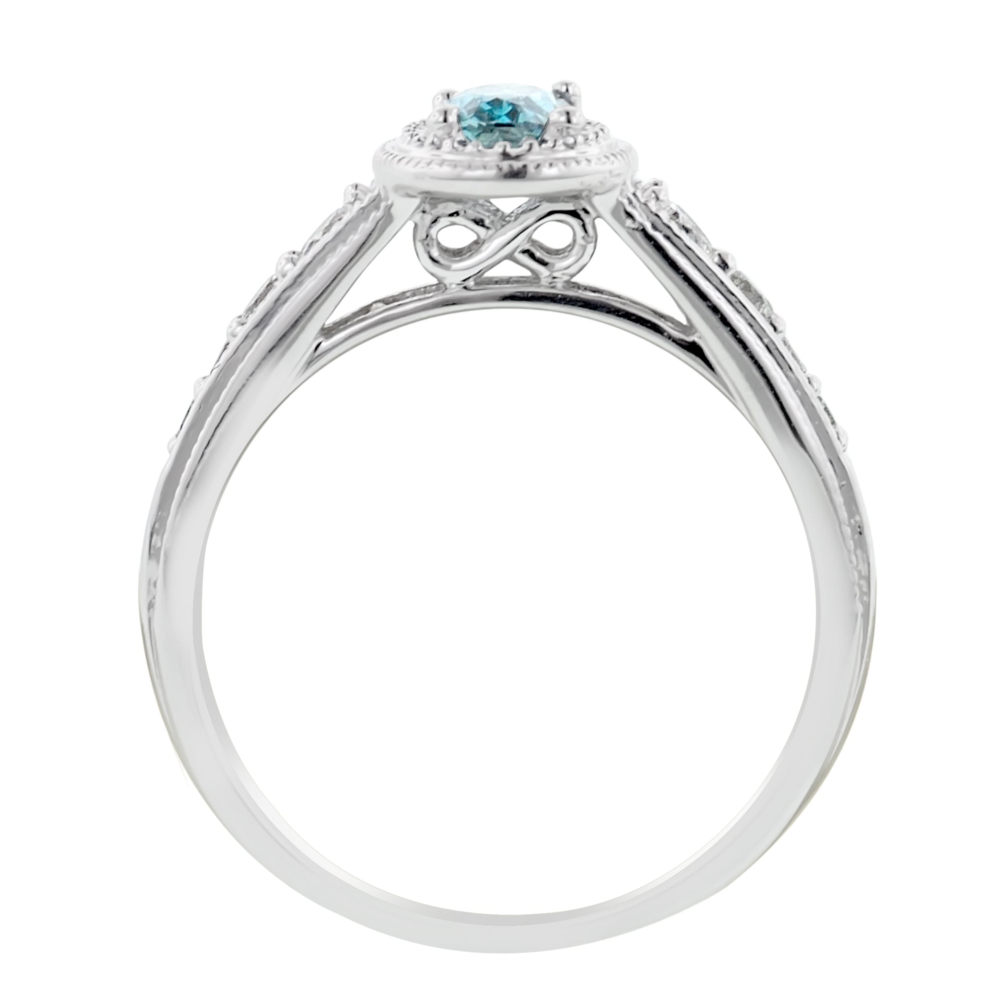 Oval Blue Diamond Engagement Ring in 14kt White Gold (3/4ct tw)