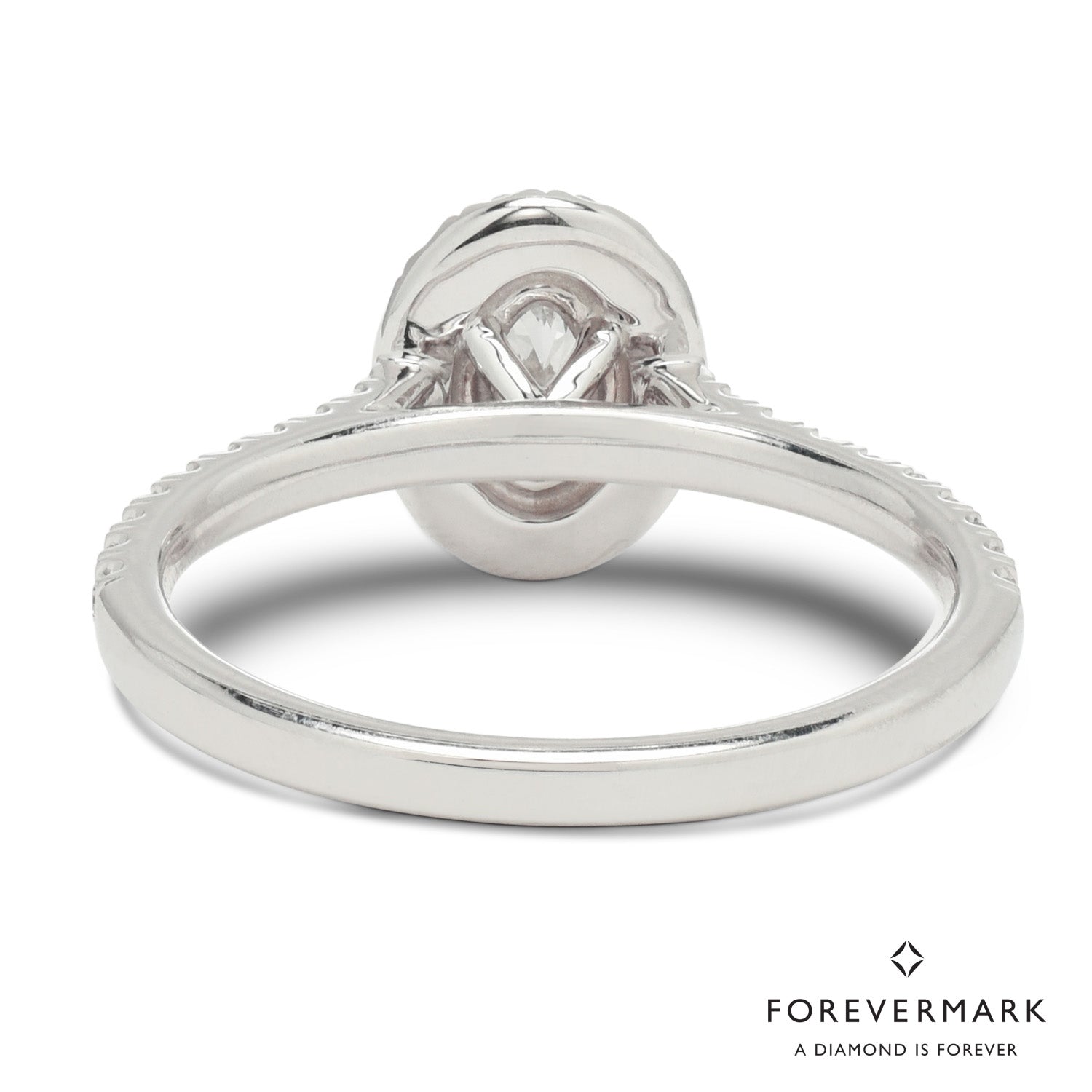 Forevermark Center of My Universe Oval Diamond Halo Ring with Forevermark Petite Diamonds in 18kt White Gold (3/4ct tw)