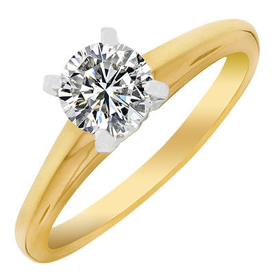 Diamond Solitaire Engagement Ring in 14kt Yellow Gold (3/4ct)
