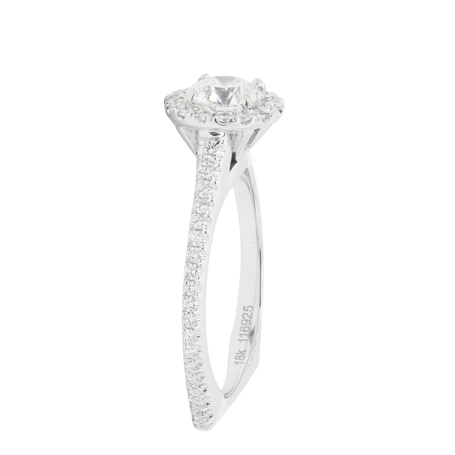 Diamond Halo Engagement Ring in 18kt White Gold (1ct tw)