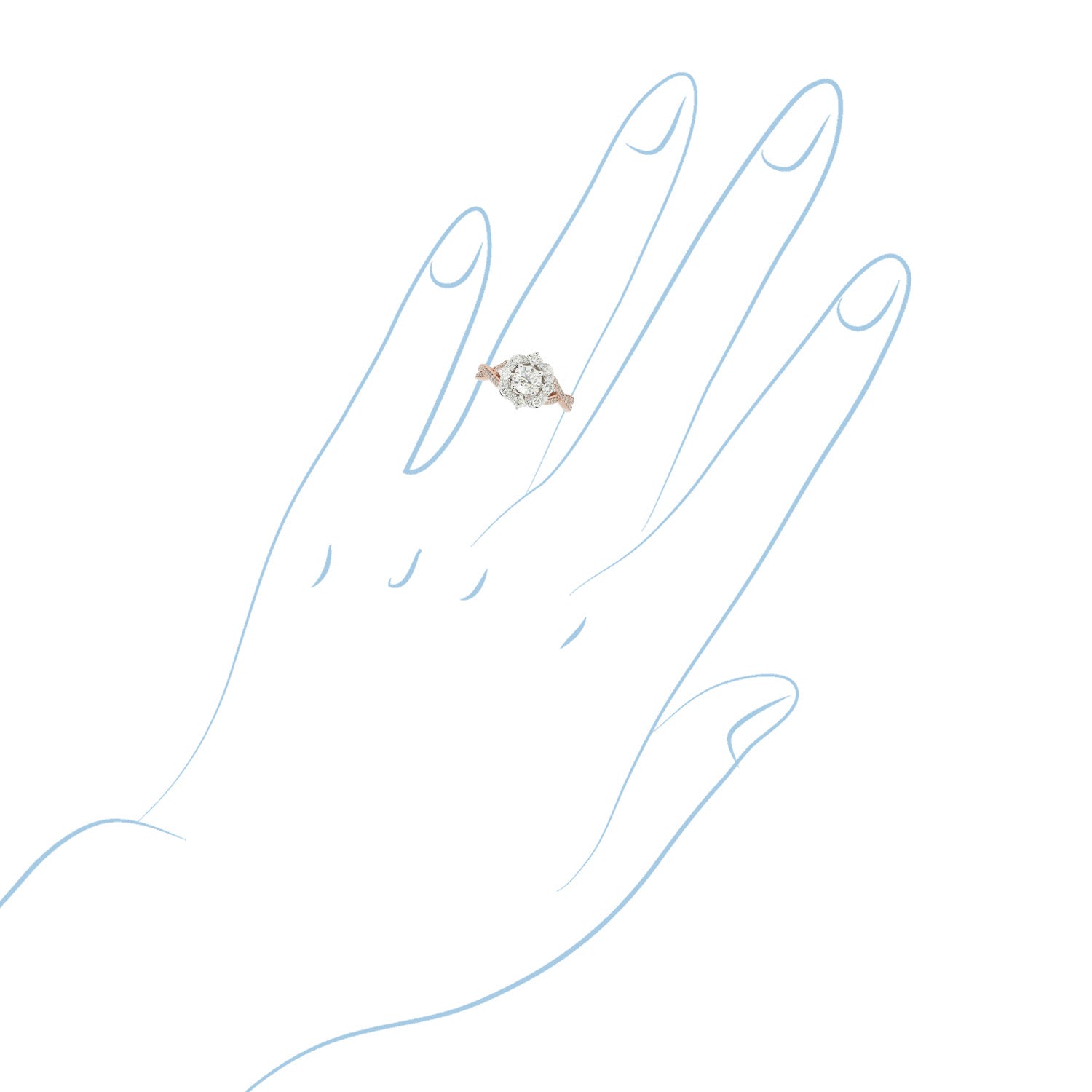 Diamond Engagement Ring in 14kt Rose and White Gold (1 1/4ct tw)