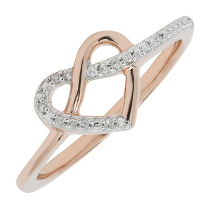 Diamond Heart Ring in 10kt Rose Gold (1/20ct tw)