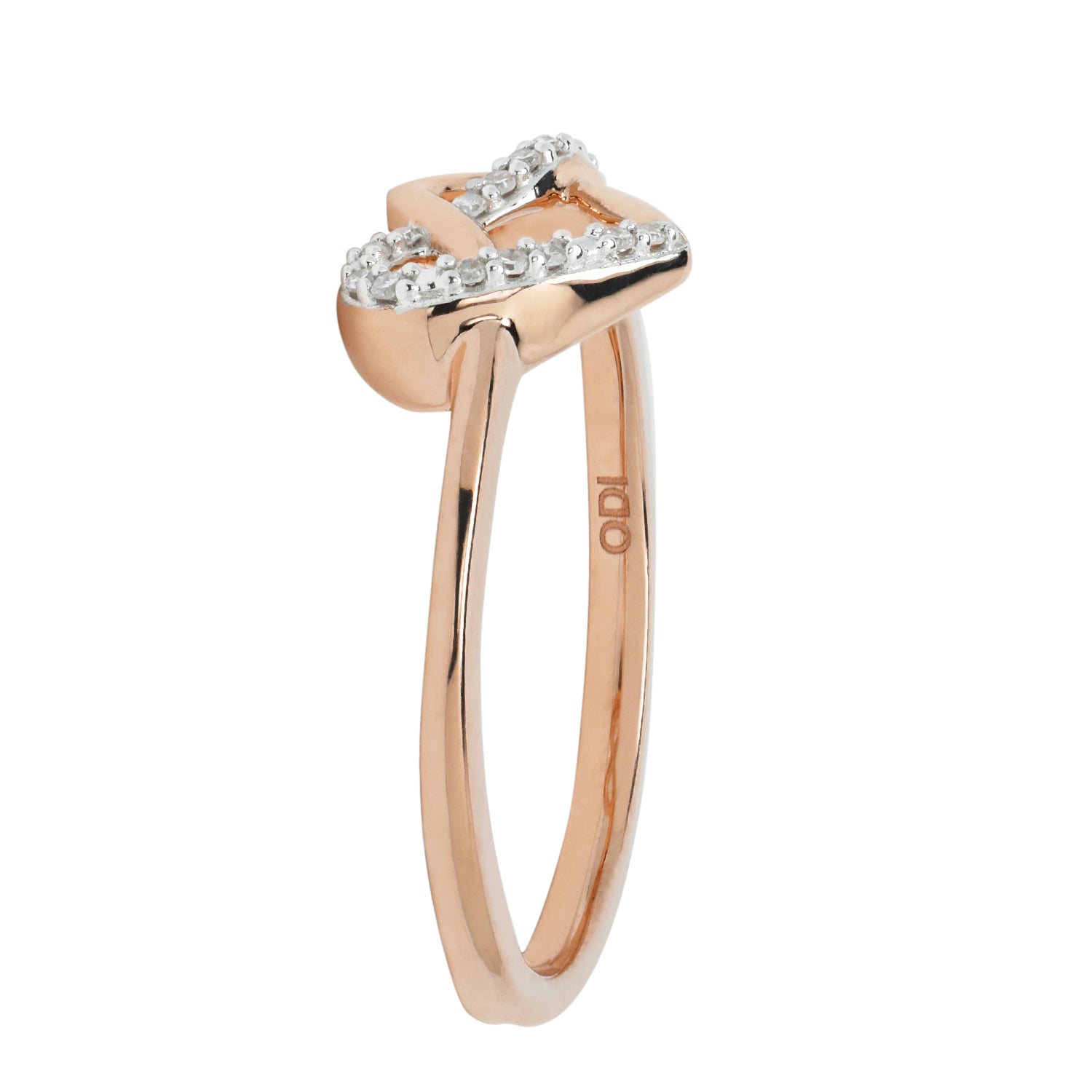 Diamond Heart Ring in 10kt Rose Gold (1/20ct tw)