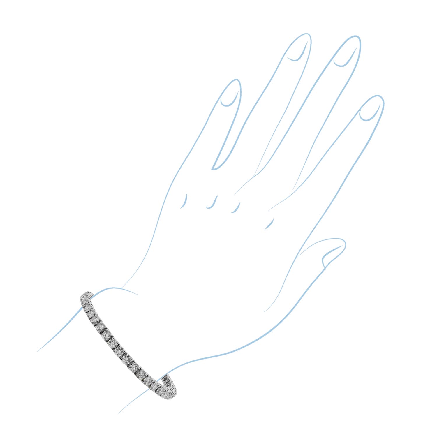 Diamond Tennis Bracelet in 18kt White Gold (10 3/8ct tw)