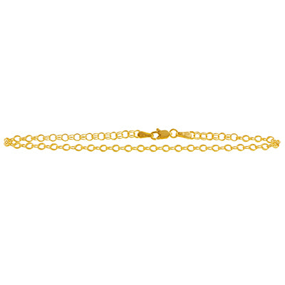 Double Link Charm Bracelet in 14kt Yellow Gold (8 inches)