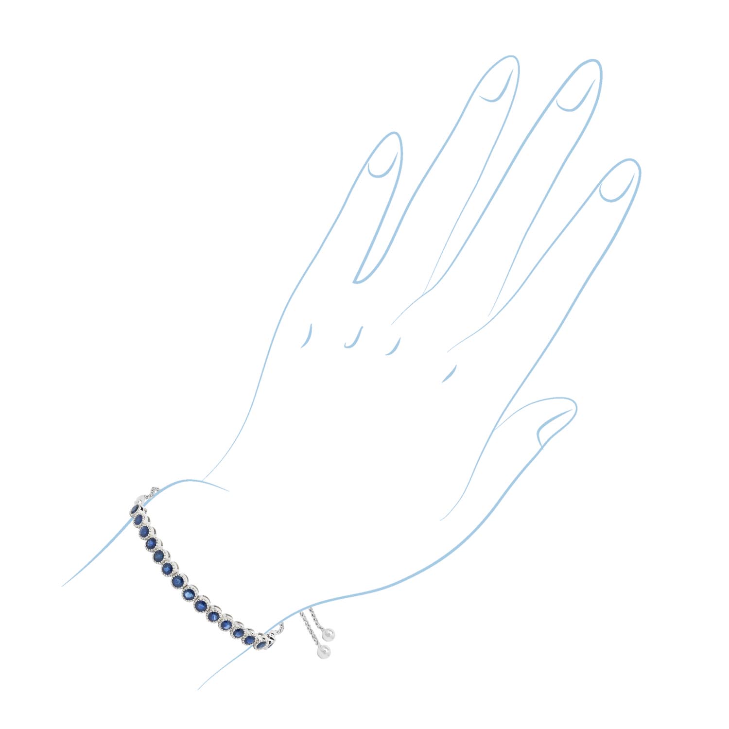 Sapphire Bolo Bracelet in Sterling Silver