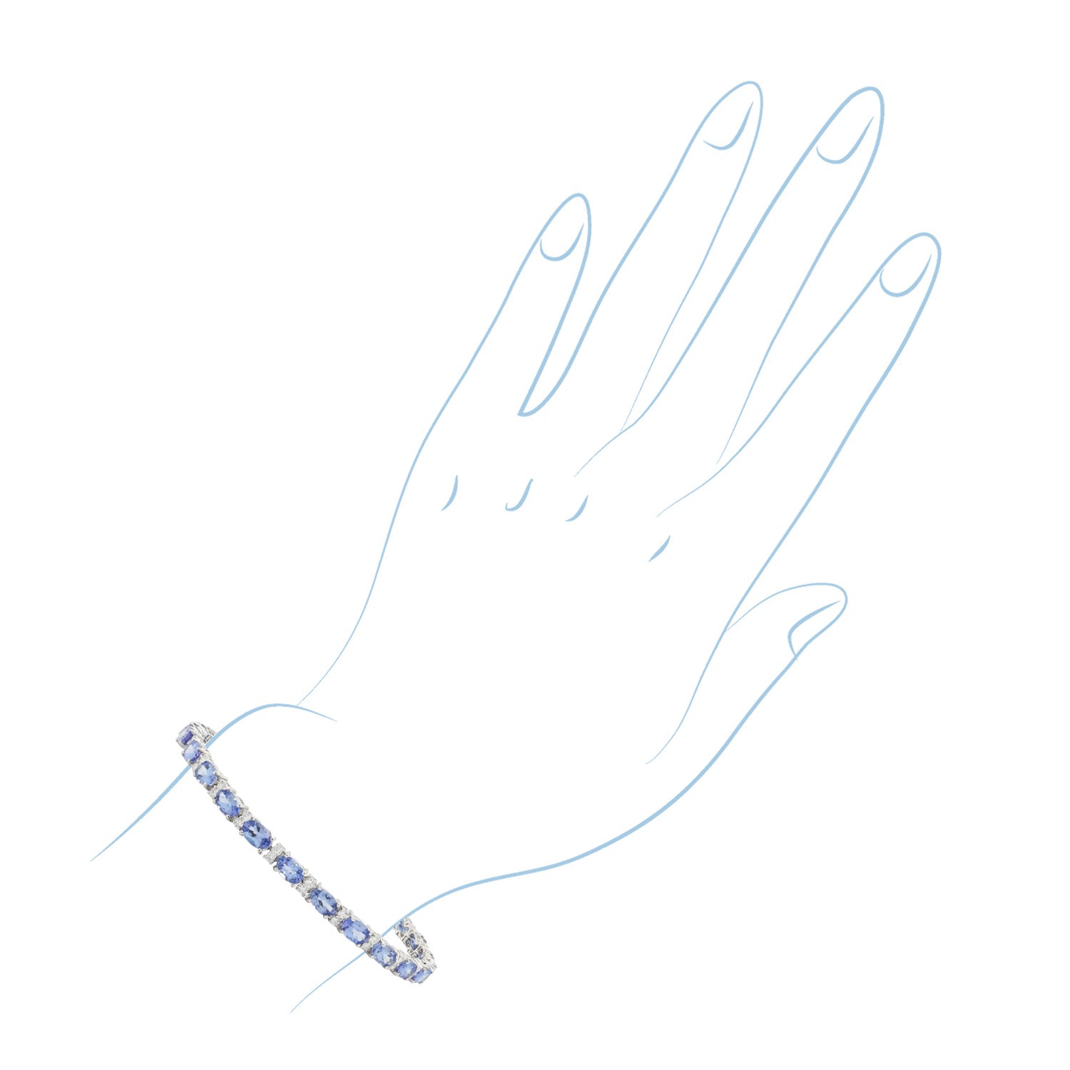 Tanzanite Bracelet in 14kt White Gold with Diamonds (1 1/10ct tw)