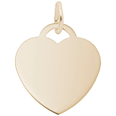 Engravable Heart Charm in 10kt Yellow Gold