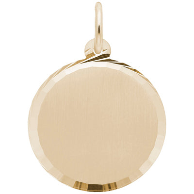Engravable Disc Charm in 10kt Yellow Gold