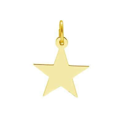Rembrandt Engravable Star Charm in 10kt Yellow Gold