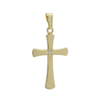 Cross Charm in 14kt Yellow Gold with Diamond (.02ct)