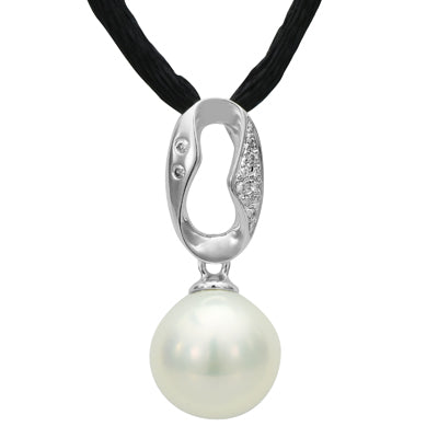 Cultured Freshwater Pearl Enhancer in 14kt White Gold with Diamonds (1/20ct tw)