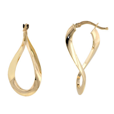 Figure Eight Hoop Earrings in 14kt Yellow Gold