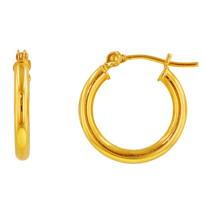 Tubular Hoop Earrings in 14kt Yellow Gold (15mm)