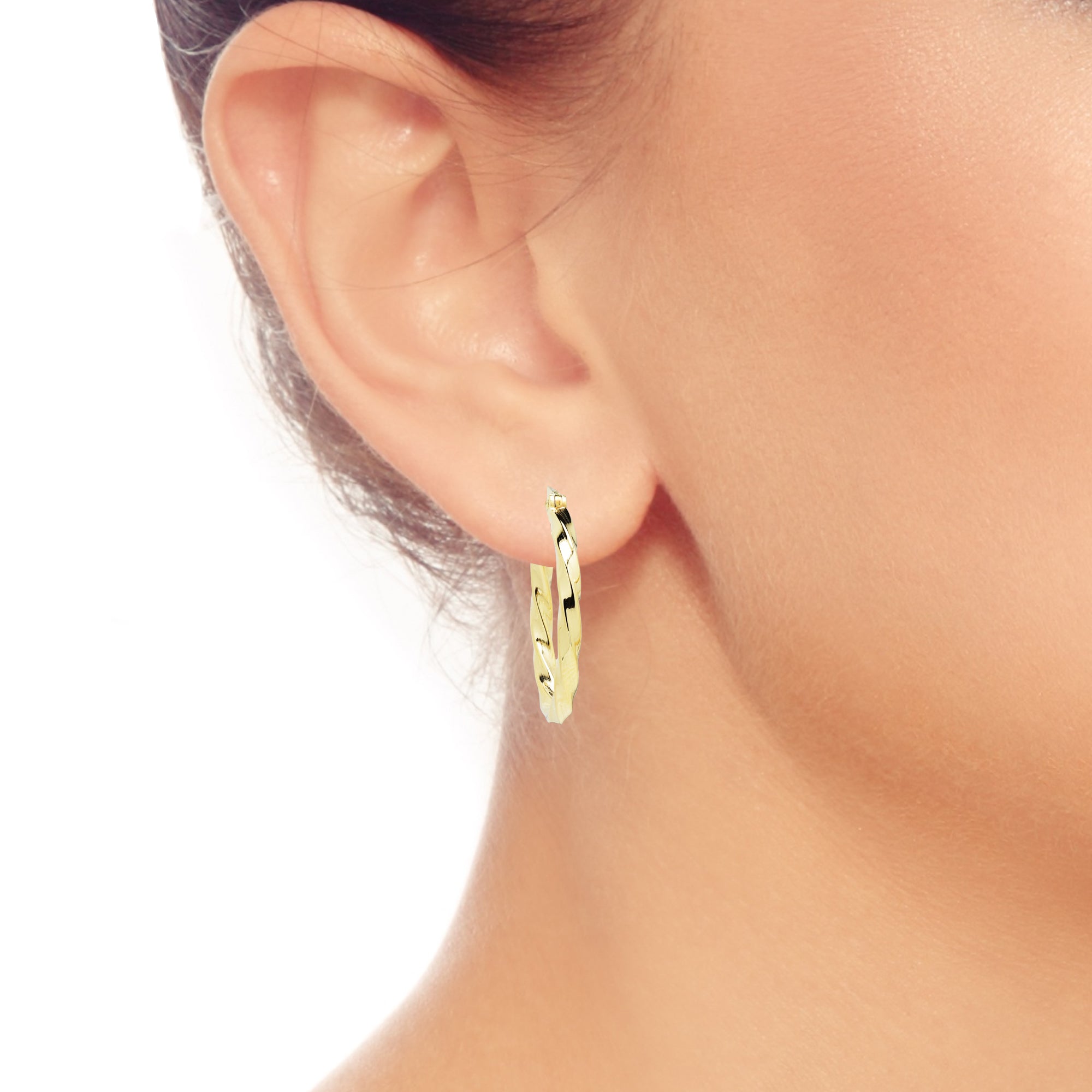 Twisted Hoop Earrings in 14kt Yellow Gold