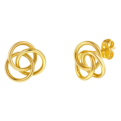 Love Knot Earrings in 14kt Yellow Gold