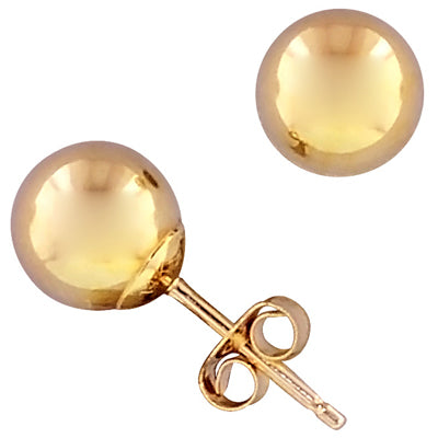 Ball Stud Earrings in 14kt Yellow Gold (6mm)