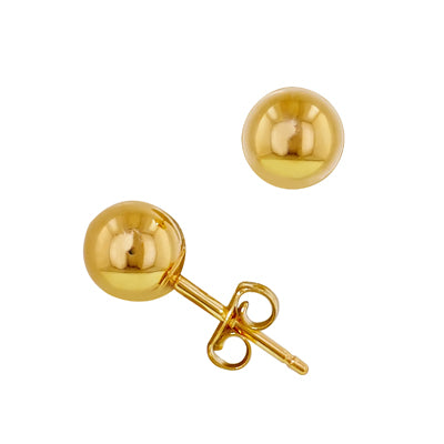 Ball Stud Earrings in 14kt Yellow Gold (5mm)