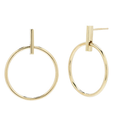 Circle Dangle Earrings in 14kt Yellow Gold