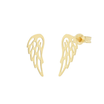 Angel Wing Stud Earrings in 14kt Yellow Gold