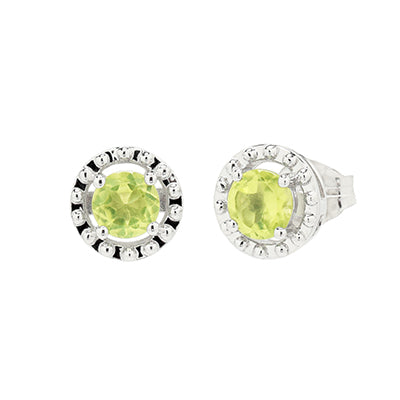 Peridot Earrings in 10kt White Gold