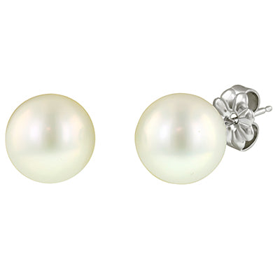 Freshwater Cultured Pearl Earrings in 14kt White Gold (9-9.5mm pearls)