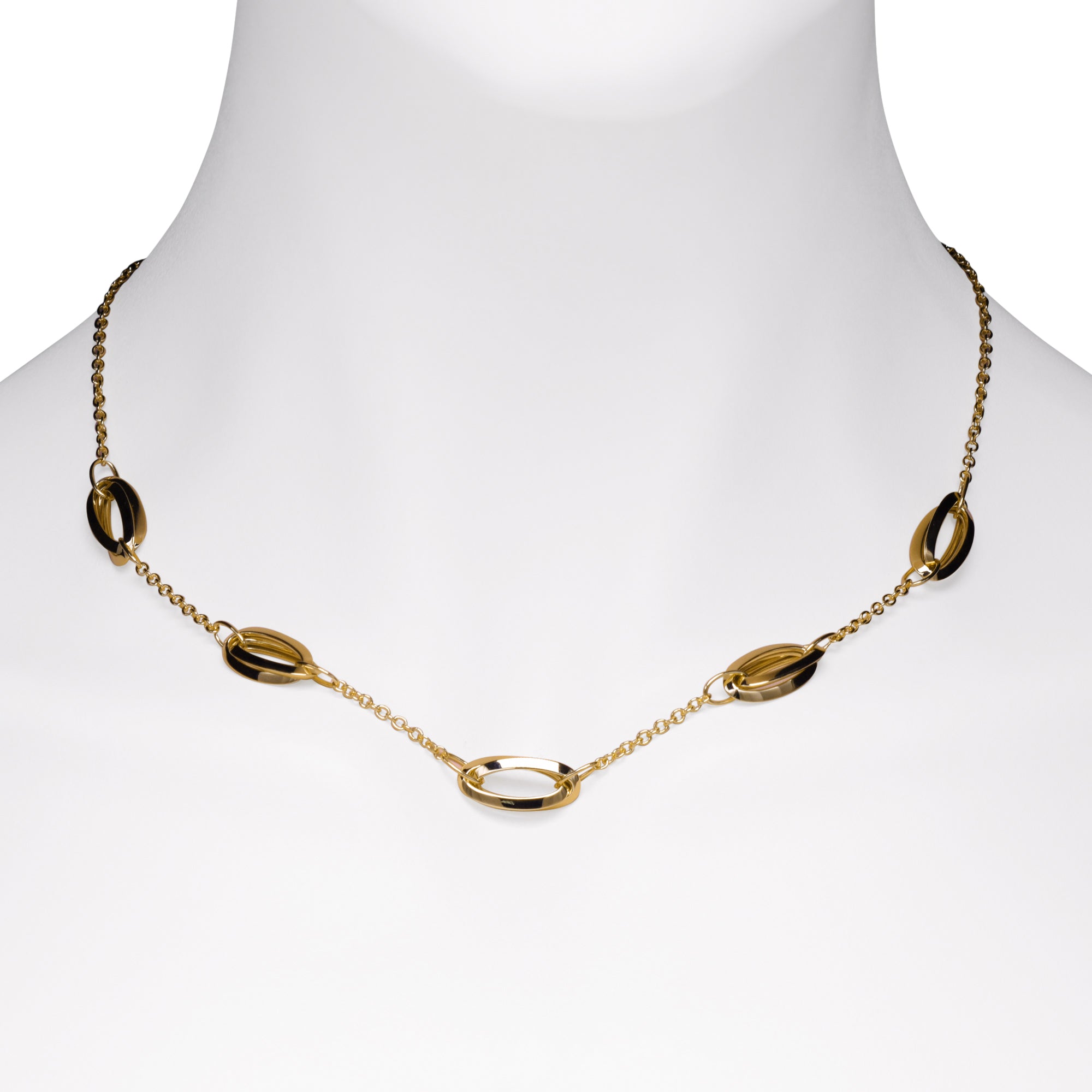 Double Oval Link Necklace in 14kt Yellow Gold (17 inches)