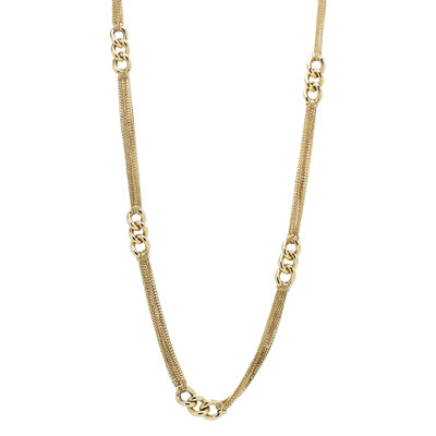 Multi Strand and Curb Link Necklace in 14kt Yellow Gold