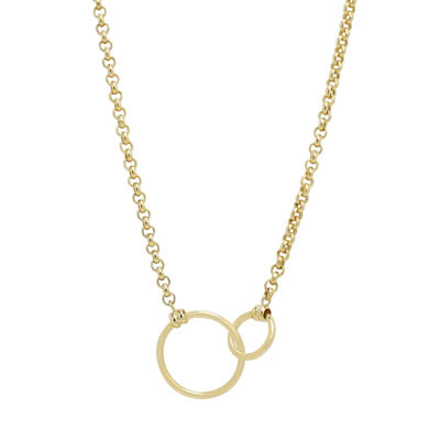 Double Circle Link Necklace in 10kt Yellow Gold