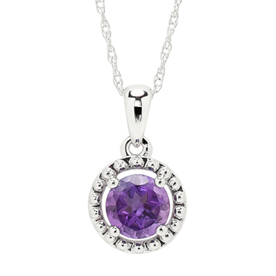 Amethyst Necklace in 10kt White Gold