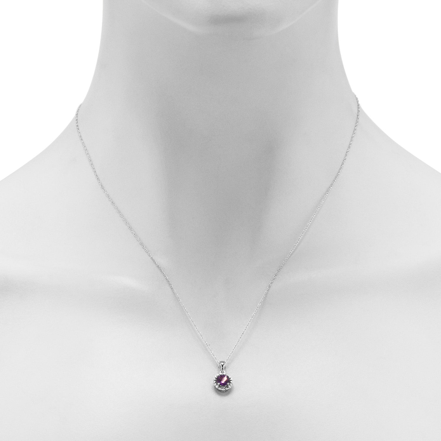 Amethyst Necklace in 10kt White Gold