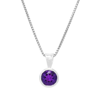 Amethyst Necklace in Sterling Silver