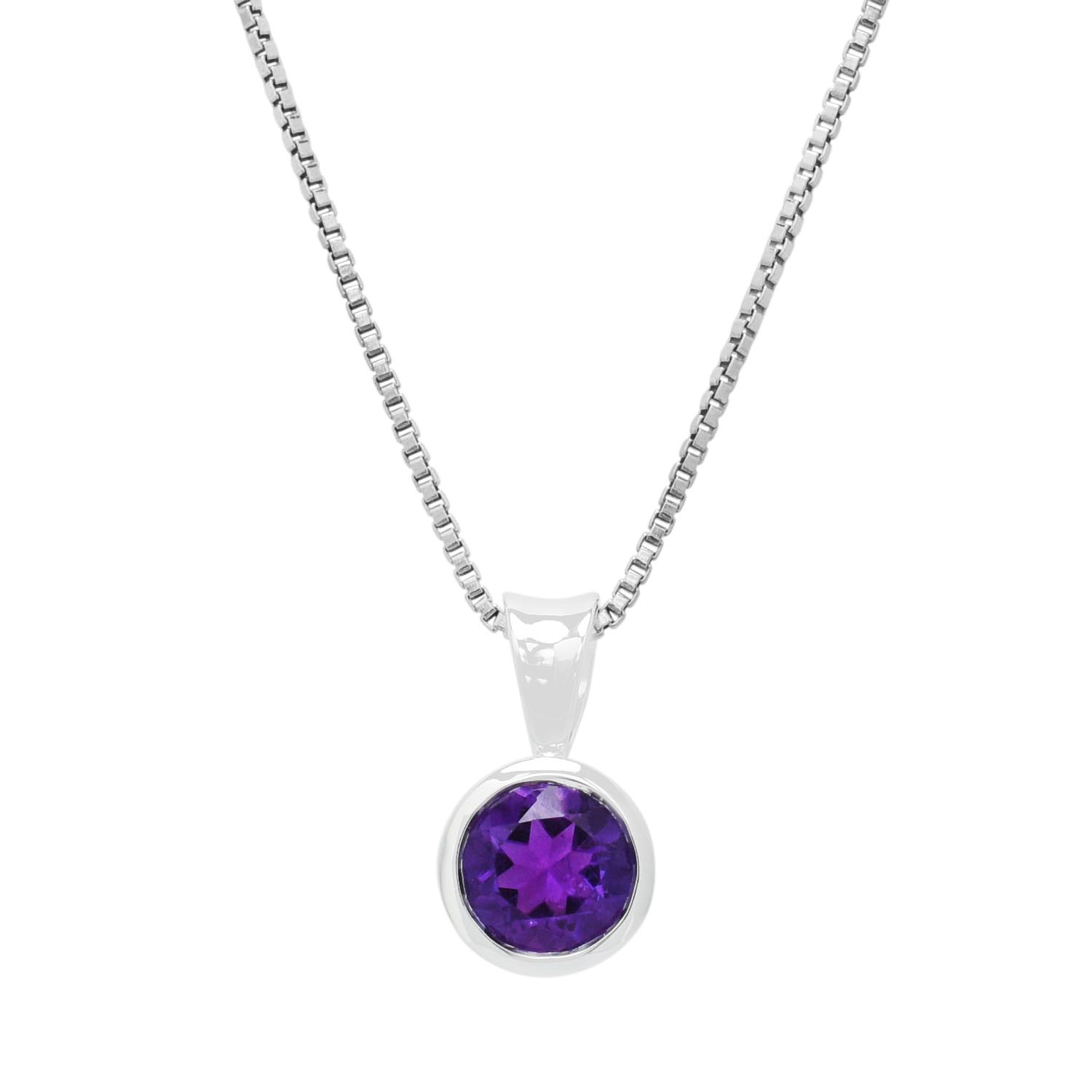 Amethyst Necklace in Sterling Silver