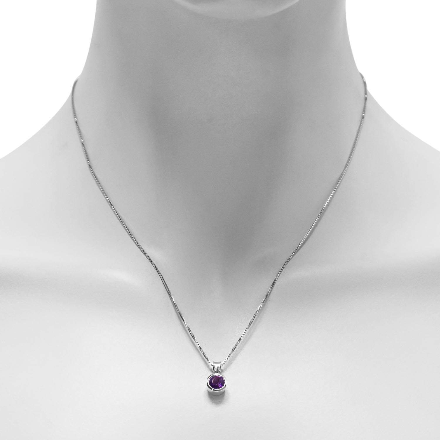 Amethyst Necklace in Sterling Silver