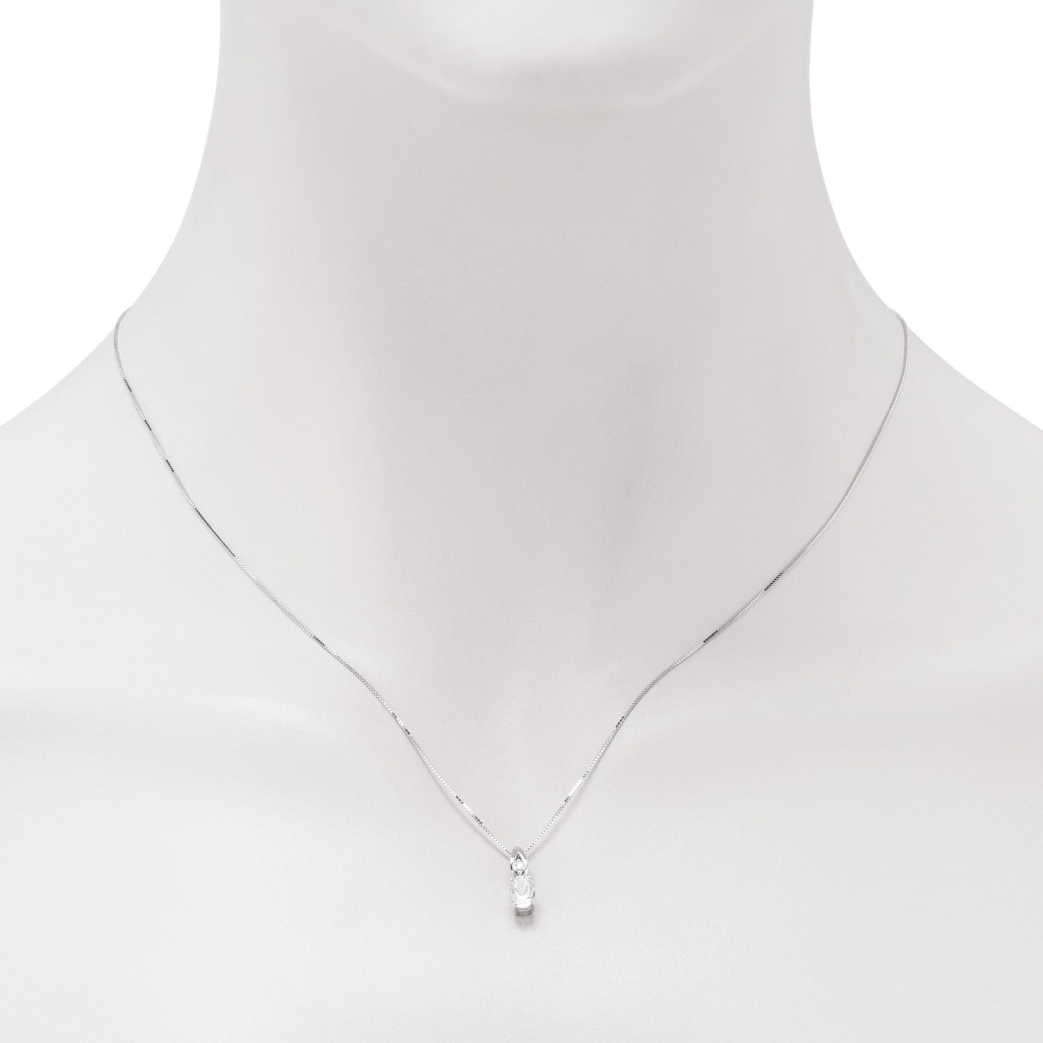 Aquamarine Necklace in 14kt White Gold with Diamonds (.01ct tw)