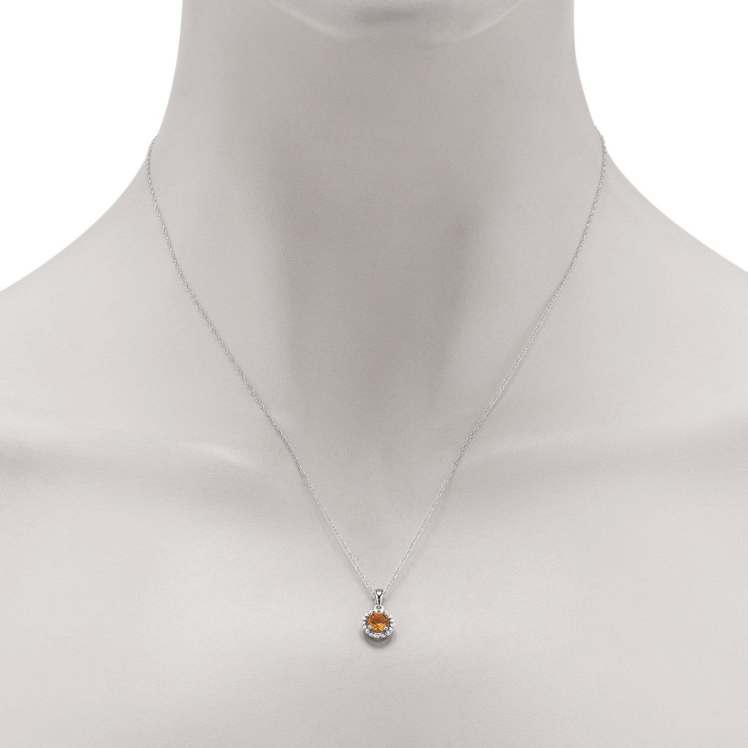 Citrine Necklace in 10kt White Gold