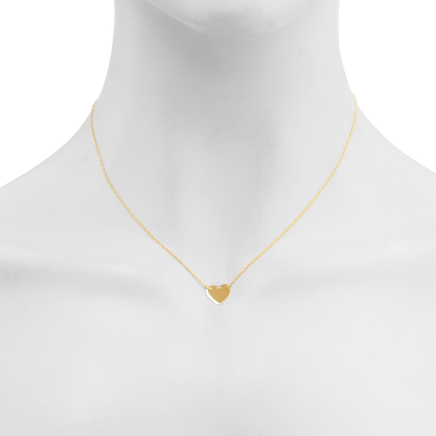 Engravable Heart Necklace in 14kt Yellow Gold