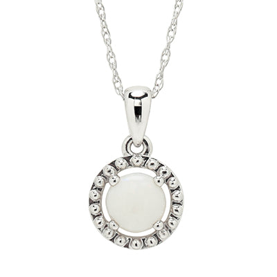 Opal Necklace in 10kt White Gold