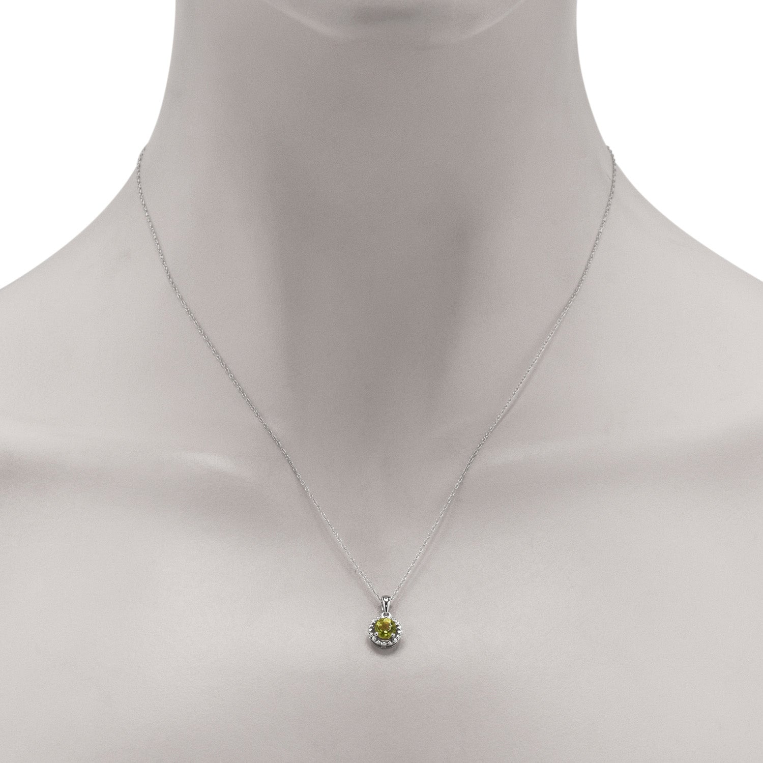 Peridot Necklace in 10kt White Gold