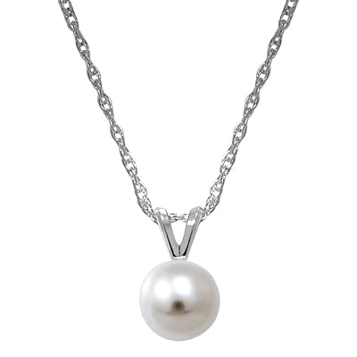 Mastoloni Cultured Freshwater Pearl Necklace in 14kt White Gold (6mm pearl)