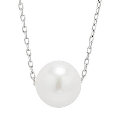Fresh Water Pearl Necklace in Sterling Silver (10-11mm pearls)