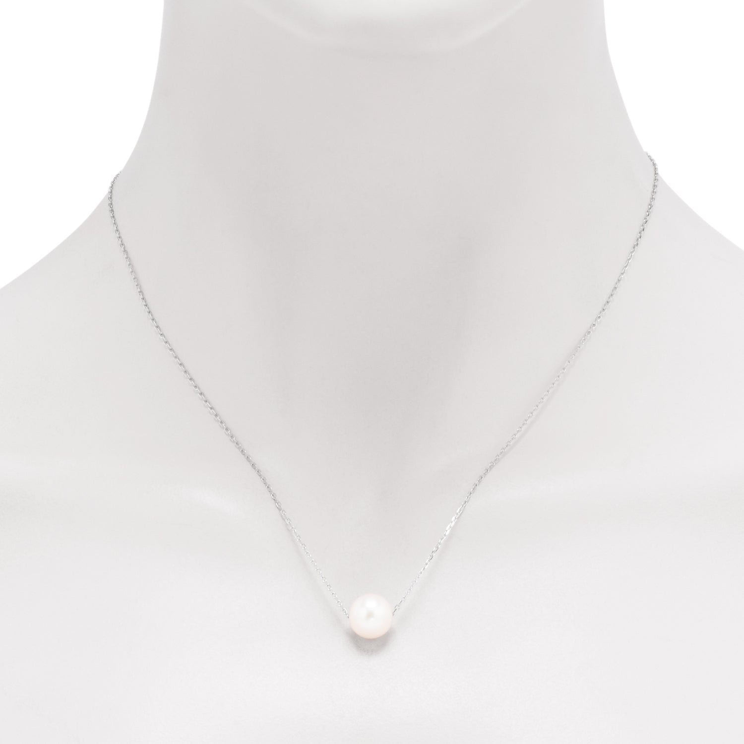 Fresh Water Pearl Necklace in Sterling Silver (10-11mm pearls)