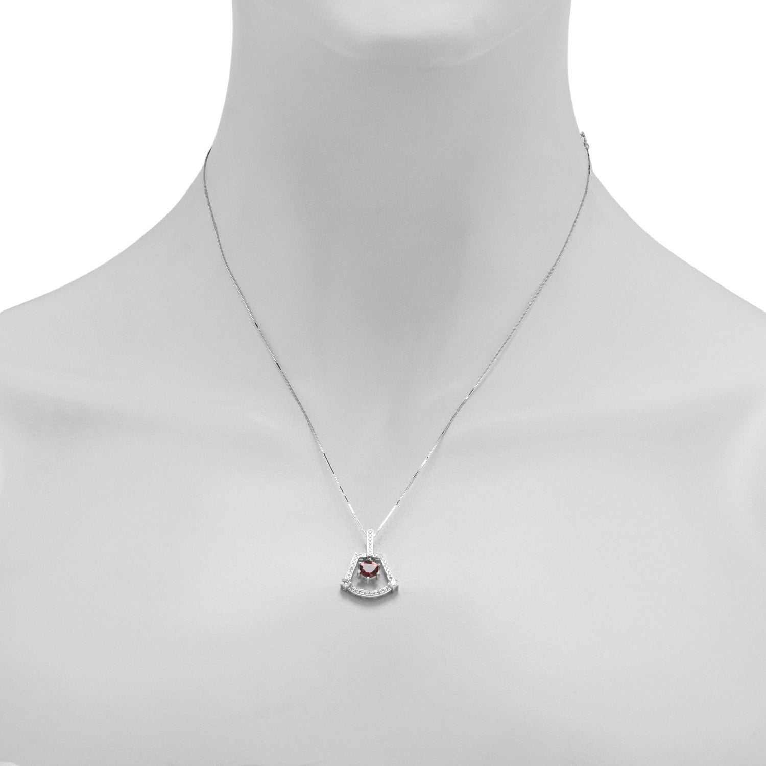 Maine Pink Tourmaline Necklace in 14kt White Gold with Diamonds (1/4ct tw)