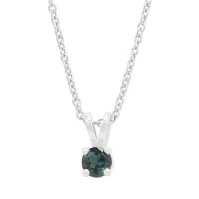 Maine Green Tourmaline Necklace in Sterling Silver