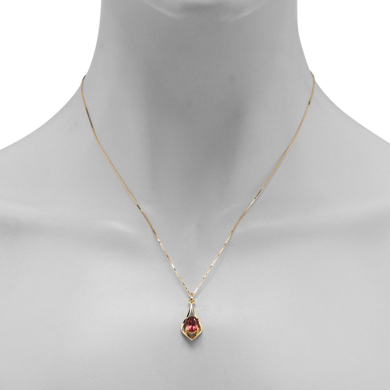 Maine Pink Tourmaline Necklace in 14kt Yellow Gold