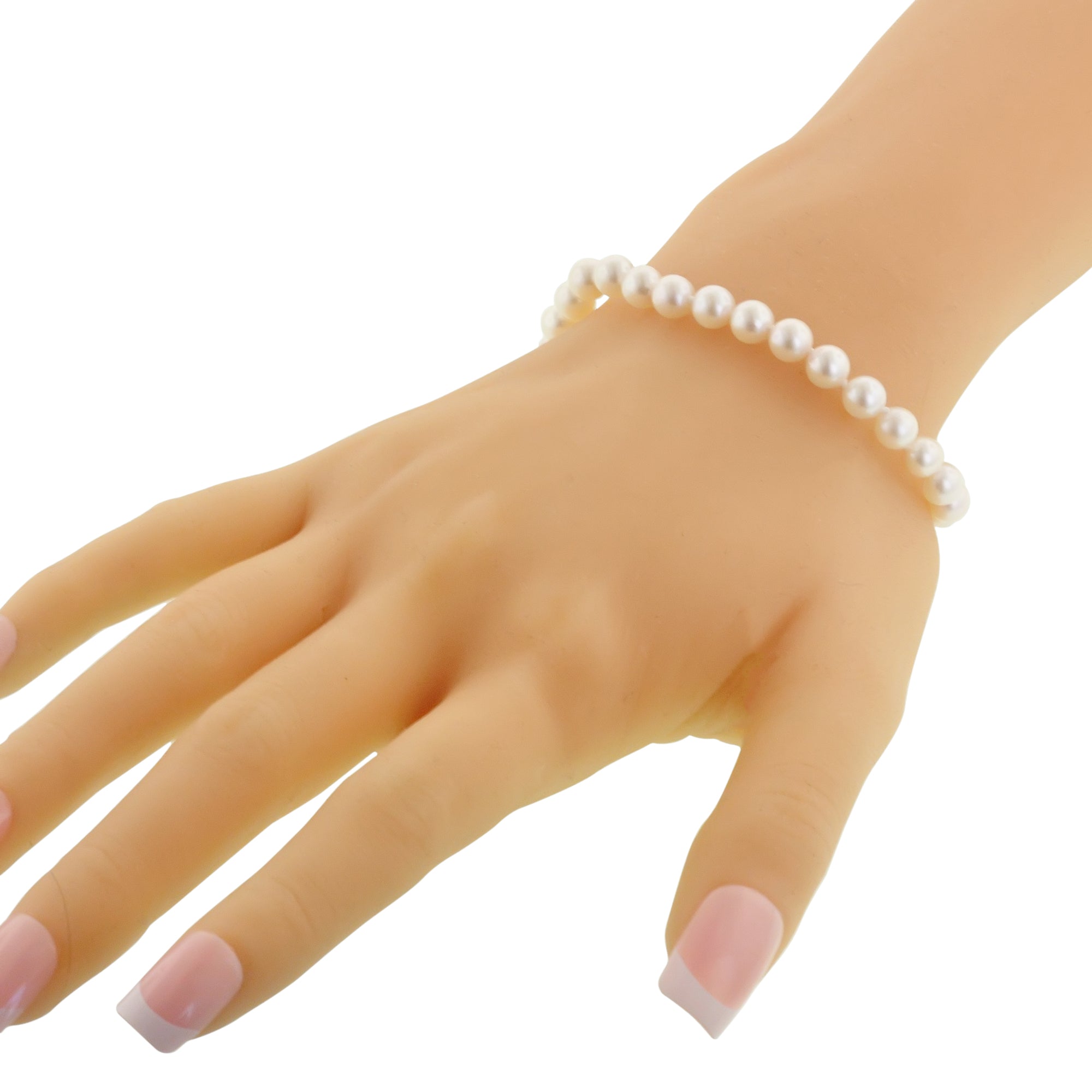 Cultured Akoya Pearl Bracelet in 14kt White Gold (6-6.5mm pearls)