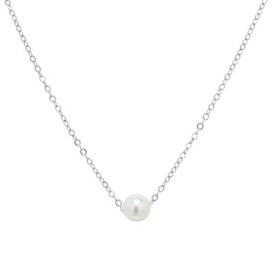 Princesse Add Pearls Necklace in 14kt White Gold (5.5mm pearl)