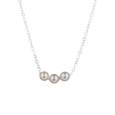 Princesse Add Pearls Necklace in 14kt White Gold (3.5mm pearls)